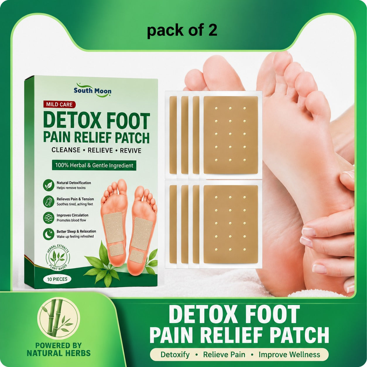 AI Herbal Ingredient Detox Foot Pads (PACK OF 2)
