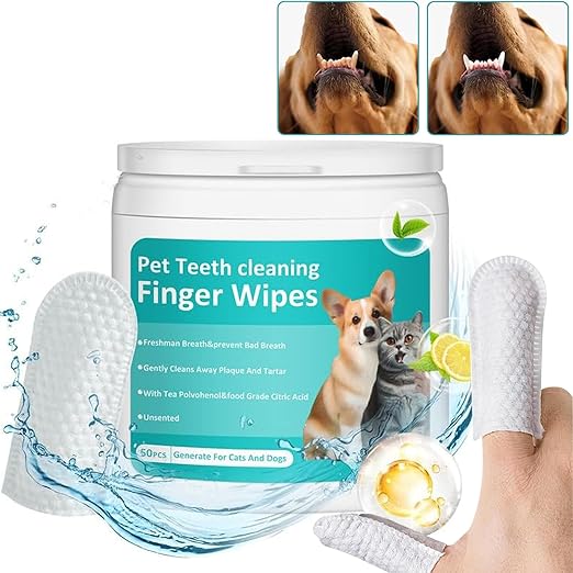 Teeth Cleaning Finger Wipes for Pets pack of 1 (50 wipes)