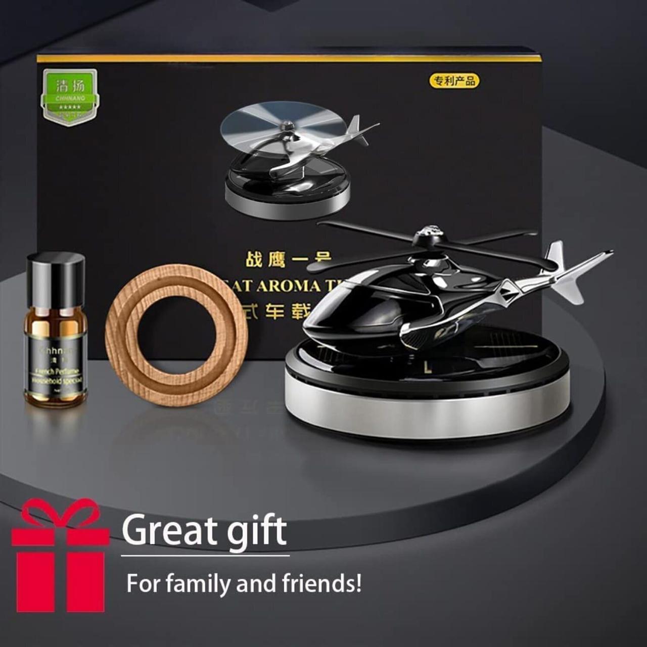 Solar Helicopter Car Air Freshener Aromatherapy Diffuser with Alloy Body