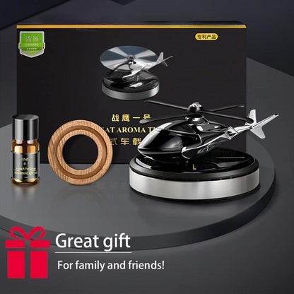 Solar Helicopter Car Air Freshener Aromatherapy Diffuser with Alloy Body