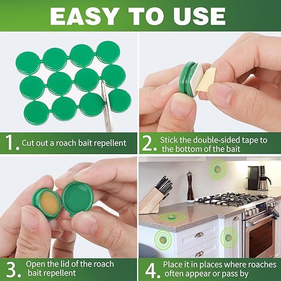 Roach Killer Indoor Infestation, Cockroach Killing Traps Indoor/Outdoor(pack of 24 pcs)