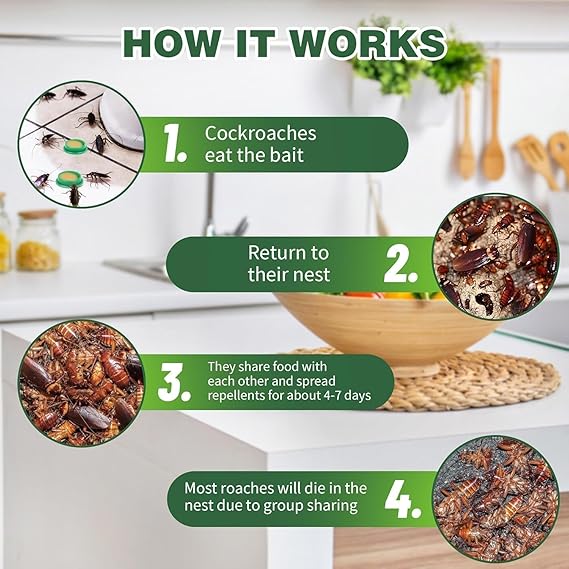 Roach Killer Indoor Infestation, Cockroach Killing Traps Indoor/Outdoor(pack of 24 pcs)