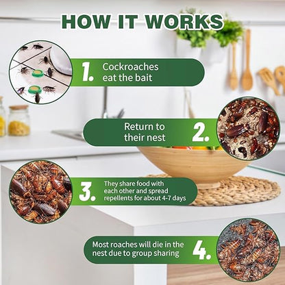 Roach Killer Indoor Infestation, Cockroach Killing Traps Indoor/Outdoor(pack of 24 pcs)
